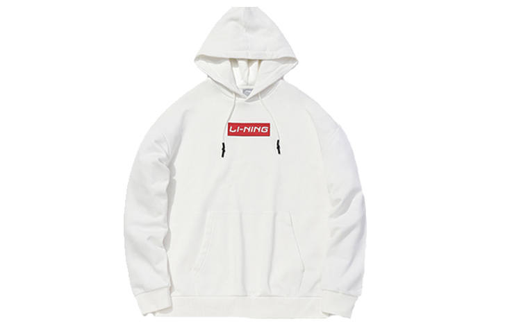 Li-Ning Li Ning Sweatshirts Unisex Ivory Hooded Thickened Regular