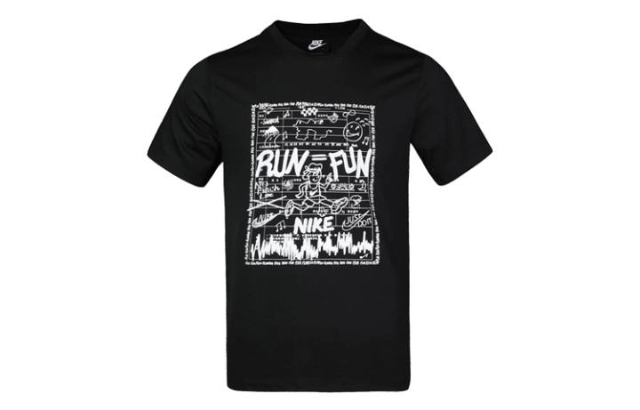 Nike Nike T Shirts Men's Black Crew Neck Moderate Straight Fit