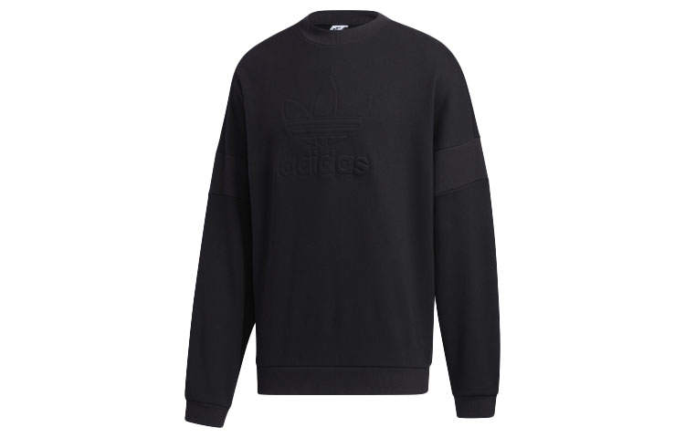 Adidas Originals Trefoil Sweatshirts Men's Black Crew Neck Moderate Regular