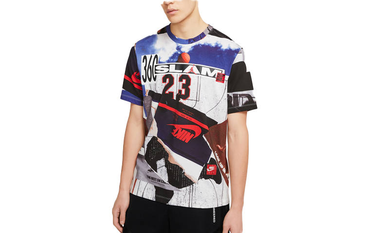 Jordan Jordan T Shirts Men's White/Black Crew Neck Moderate Straight Fit