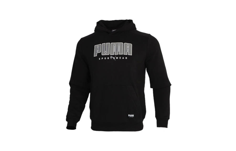 PUMA Sweatshirts Men's Black Hooded Moderate Regular