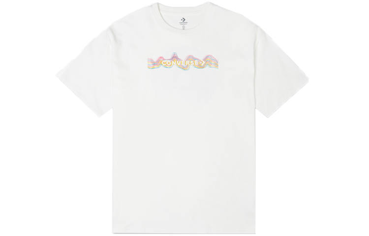 Converse Converse T Shirts Men's White Crew Neck Moderate Straight Fit