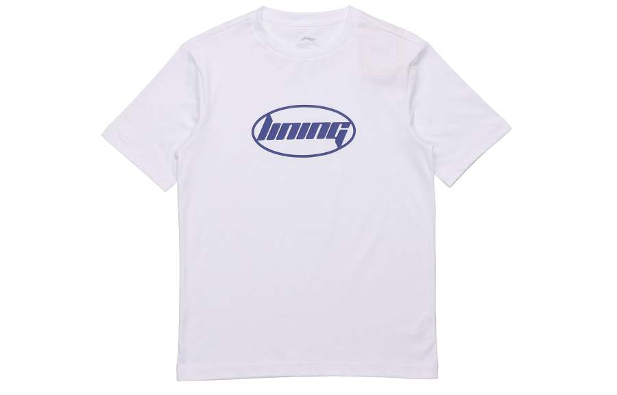 Li-Ning Li Ning T Shirts Unisex Crew Neck Moderate Straight Fit
