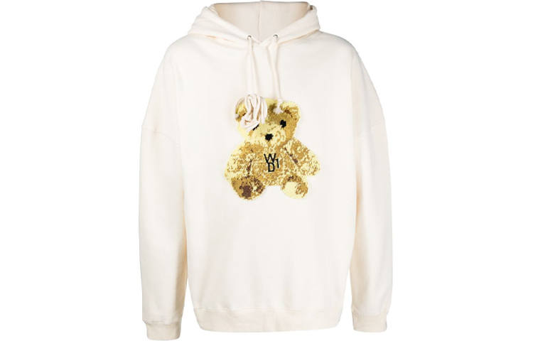 WE11DONE WE11DONE Embroidered Teddy Hoodie