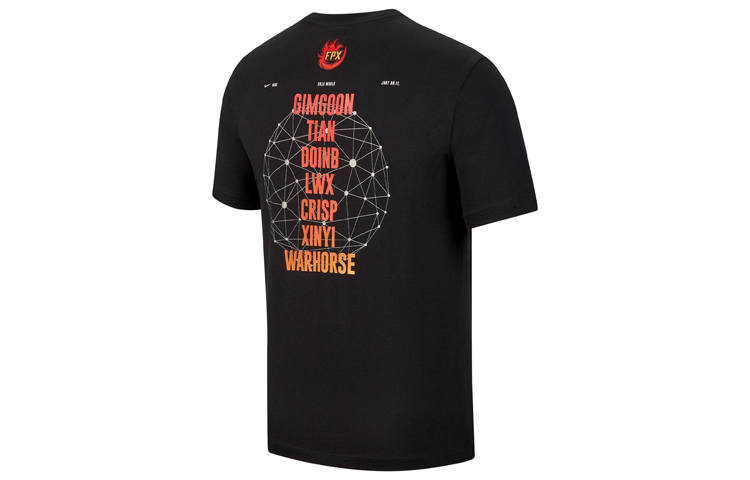 Nike Nike T Shirts Men's Black Crew Neck Moderate Straight Fit