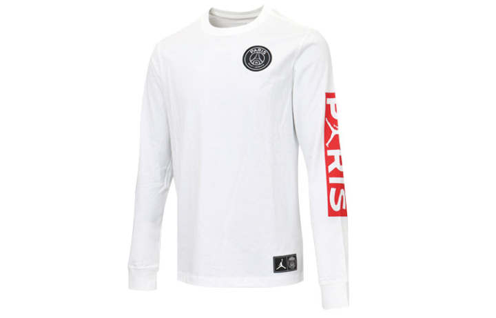 Jordan Jordan Paris Saint Germain T Shirts Men's White Crew Neck Moderate Straight Fit