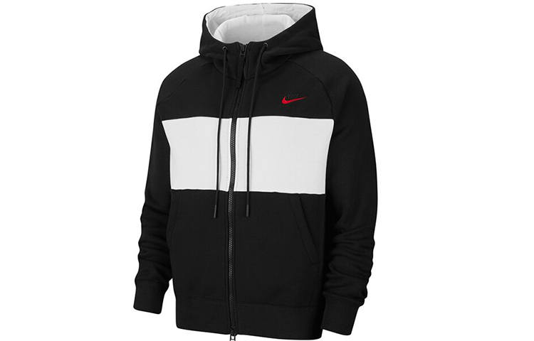 Nike Nike Sweatshirts Men's Black Hooded Moderate Cardigan