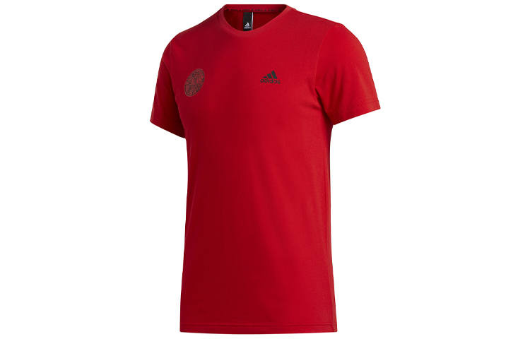 Adidas Adidas T Shirts Men's Light Scarlet Crew Neck Moderate Straight Fit