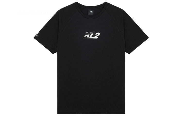New Balance New Balance T Shirts Men's Black Crew Neck Moderate Straight Fit