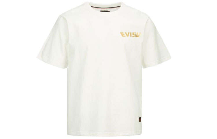 EVISU T Shirts Men's White Crew Neck Moderate Straight Fit