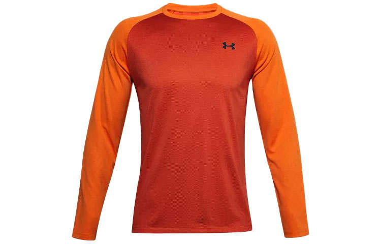 Under Armour Straight Fit Long Sleeved T Shirt Men's Deep Orange
