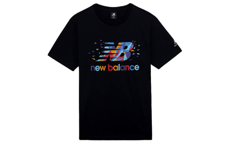 New Balance New Balance T Shirts Men's Black Crew Neck Moderate Straight Fit