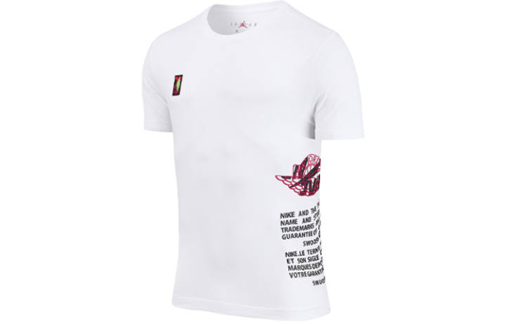 Jordan Jordan T Shirts Men's White Crew Neck Moderate Straight Fit