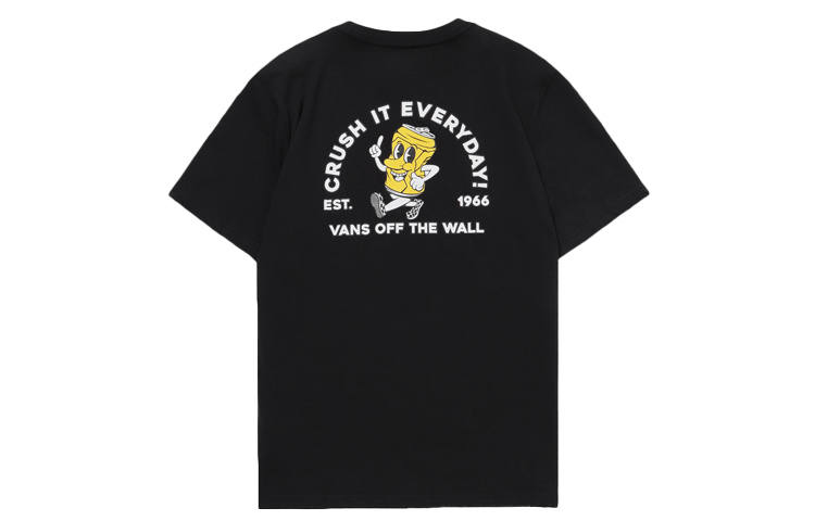 Vans T Shirts Men's Black Crew Neck Moderate Straight Fit