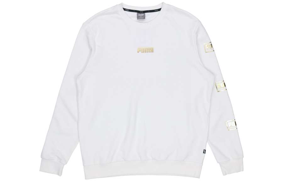 Puma Holiday Men's Logo Bronzing Print Sports Hoodie White