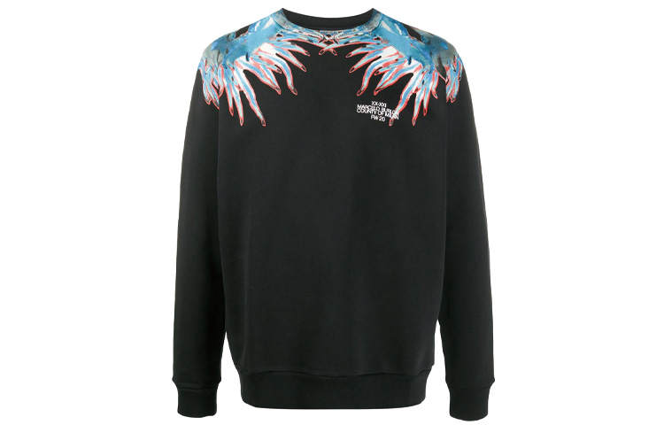 Marcelo Burlon Sweatshirts Men's Black Crew Neck Moderate Regular