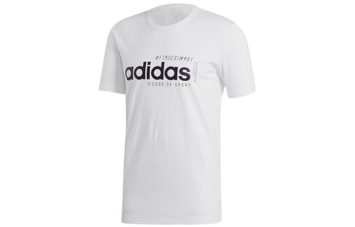Adidas Adidas T Shirts Men's White Crew Neck Moderate Straight Fit