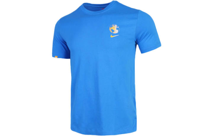 Nike Nike T Shirts Men's Blue Crew Neck Moderate Straight Fit