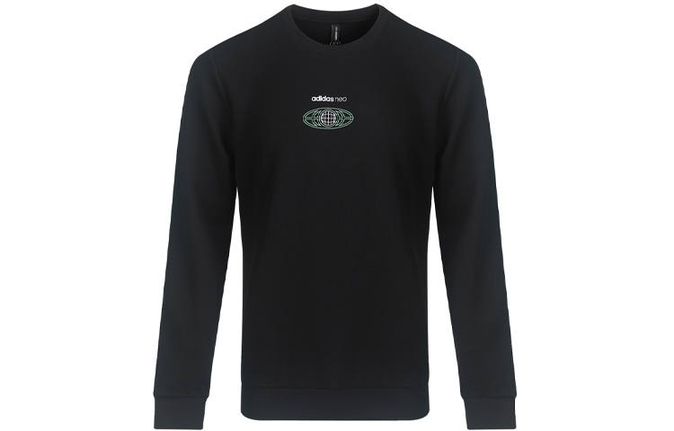 Adidas Neo Sweatshirts Men's Black Crew Neck Moderate Regular