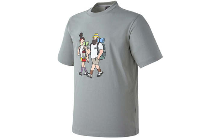 New Balance New Balance T Shirts Unisex Light Khaki Crew Neck Moderate Straight Fit