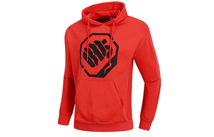 Li-Ning Li Ning Sweatshirts Men's Red Hooded Non Detachable Moderate