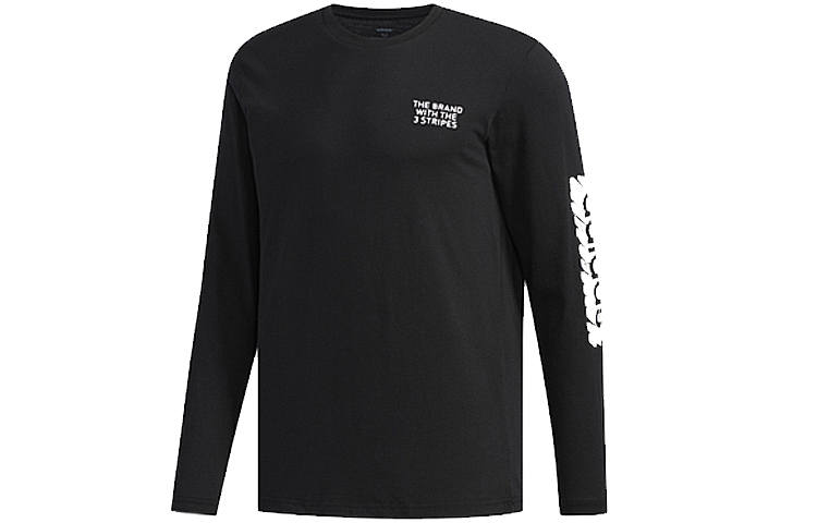 Adidas Adidas T Shirts Men's Black/White Crew Neck Moderate Straight Fit