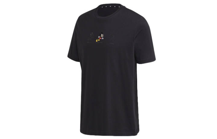 Adidas Adidas T Shirts Men's Black/White Crew Neck Moderate Straight Fit