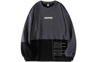 STARTER Drop Shoulder Sleeve T Shirt Unisex Dark Gray