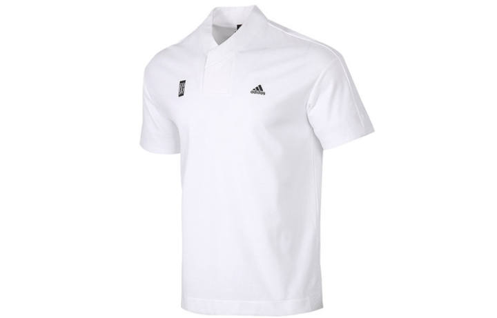 Adidas Adidas T Shirts Men's White Stand Collar Moderate Straight Fit