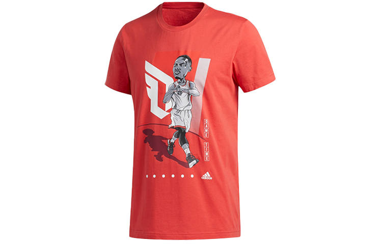 Adidas Adidas T Shirts Men's Honor Red Crew Neck Moderate Straight Fit