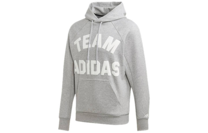 Adidas adidas Men Athletic Pullover Hooded Sweatshirt Gray