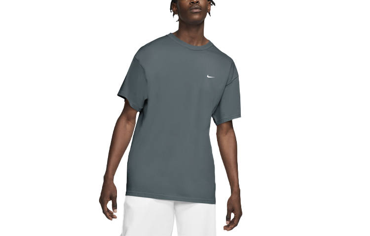 Nike Nike T Shirts Men's Gray Blue Crew Neck Moderate Straight Fit