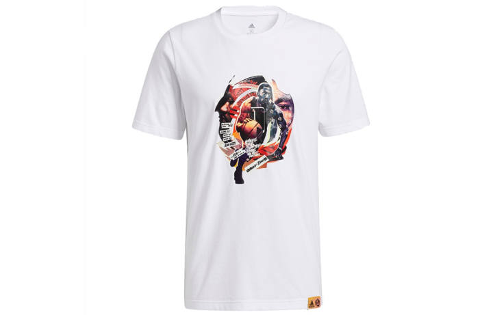 Adidas Adidas T Shirts Men's White Crew Neck Moderate Straight Fit