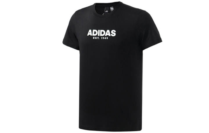 Adidas Adidas T Shirts Men's Black Crew Neck Moderate Straight Fit