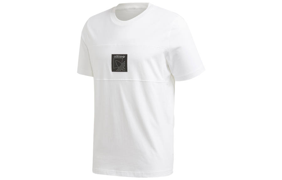 Adidas Originals T Shirts Men's White Crew Neck Moderate Straight Fit