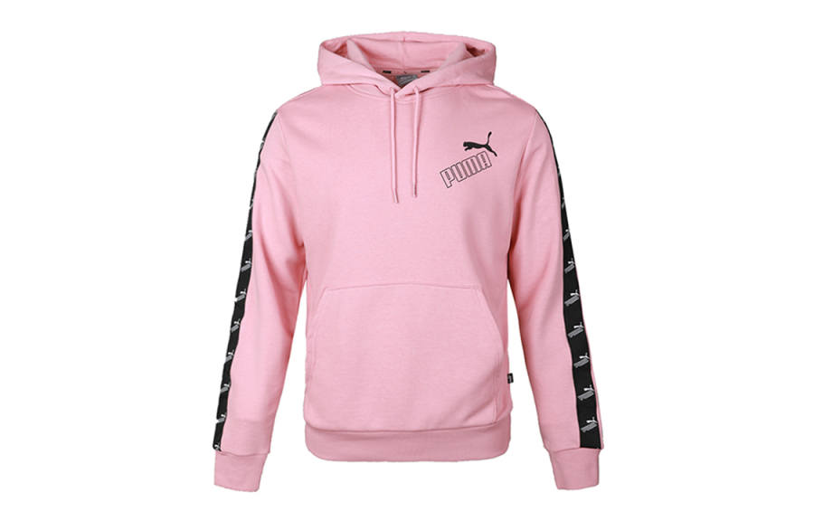 PUMA Sweatshirts Men's Pink Hooded Moderate Regular