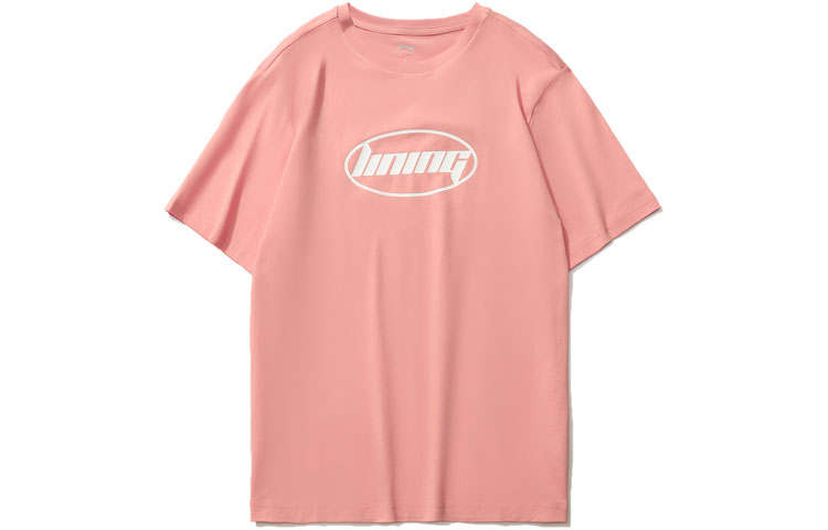 Li-Ning Li Ning Drop Shoulder Sleeve T Shirt Unisex Multicolor Orange Pink