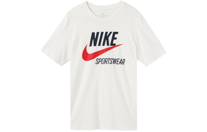 Nike Nike T Shirts Men's White Crew Neck Moderate Straight Fit