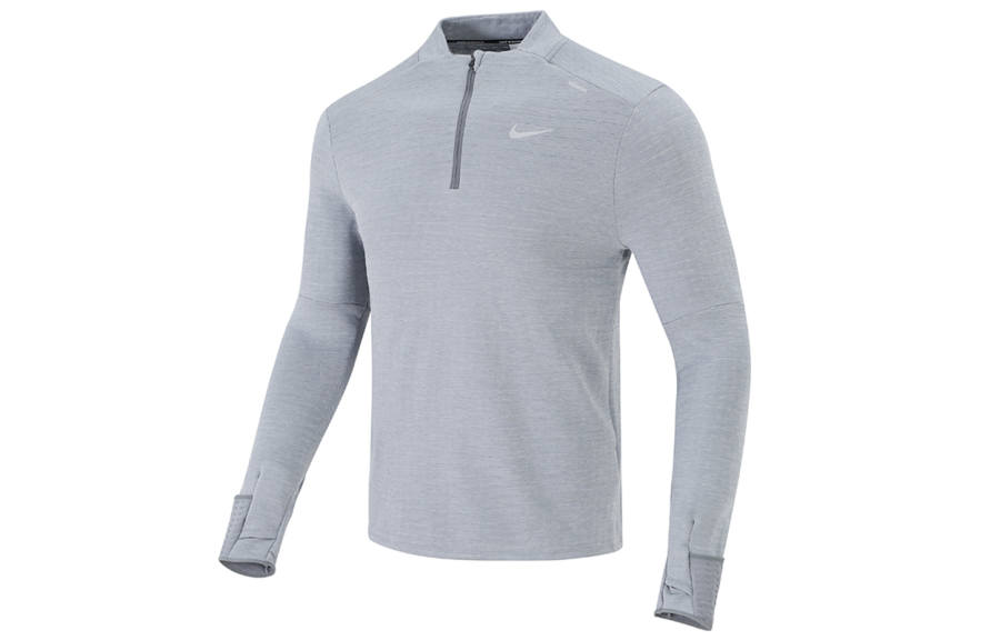 Nike Nike T Shirts Men's Light Gray Stand Collar Moderate Straight Fit