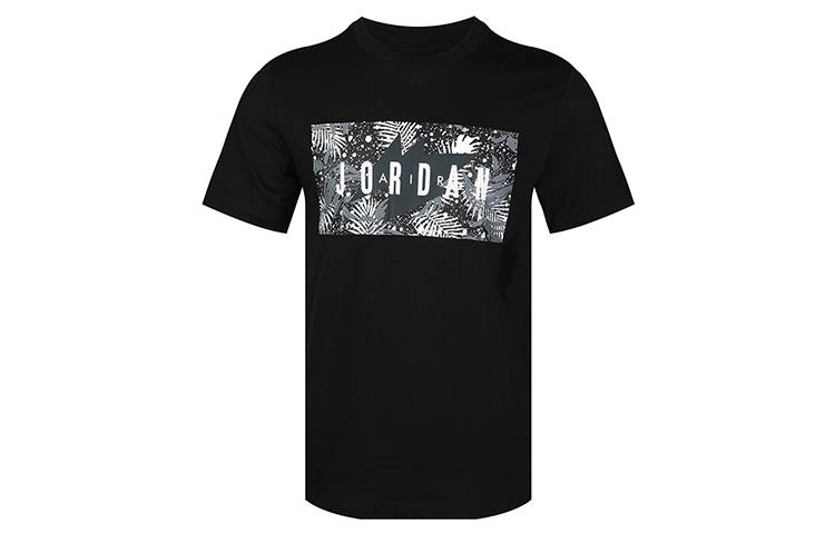 Jordan Jordan AS MJ POOLSIDE FLORAL CREW T Shirts Men's Black Crew Neck Moderate Straight Fit