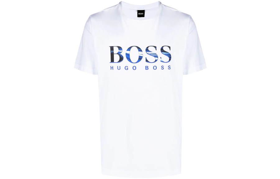 HUGO BOSS T Shirts Men's White Crew Neck Moderate Straight Fit