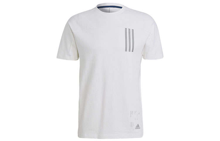Adidas Adidas T Shirts Men's White Crew Neck Moderate Straight Fit