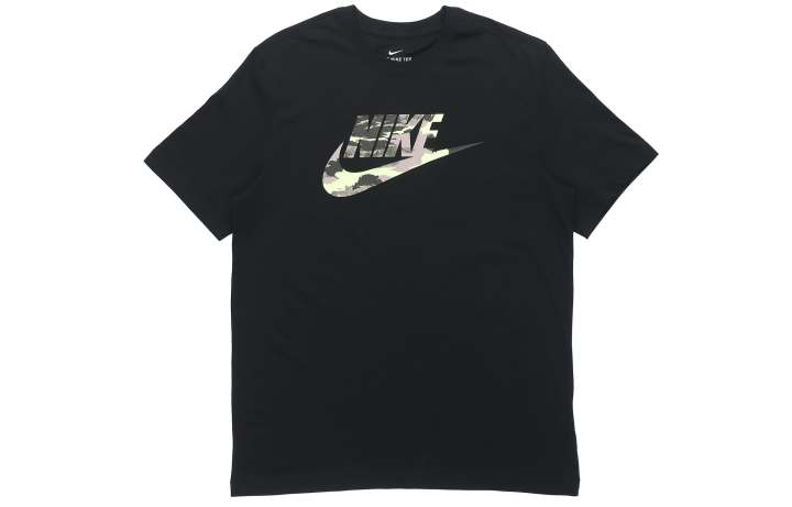 Nike Nike T Shirts Men's Black Crew Neck Moderate Straight Fit