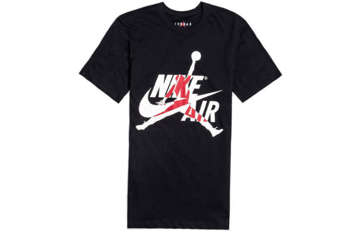 Jordan Jordan Air T Shirts Men's Black Crew Neck Moderate Straight Fit