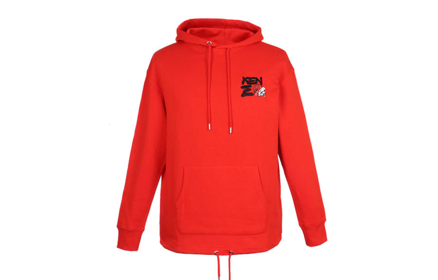 KENZO Sweatshirts Men's Red Hooded Moderate Regular