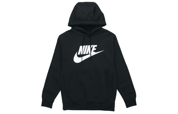 Nike Nike Club Fleece Print Brushed Fleece Lined Hooded Pullover Sweatshirt Winter Men's Black