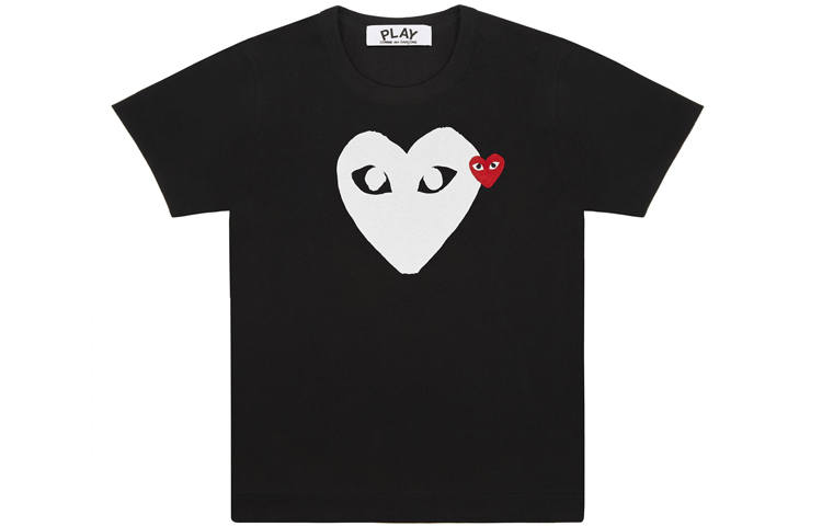 CDG Play T Shirts Women's Crew Neck Moderate Straight Fit