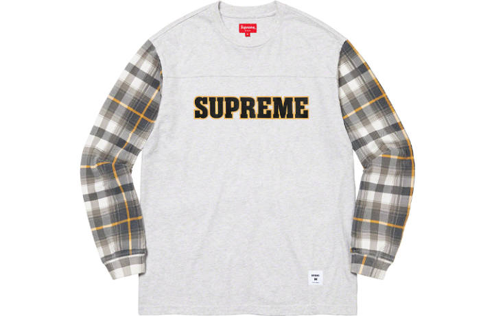 Supreme Supreme Plaid Sleeve L/S Tee