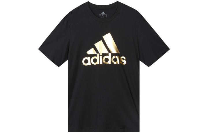 Adidas Adidas T Shirts Men's Black Crew Neck Moderate Straight Fit
