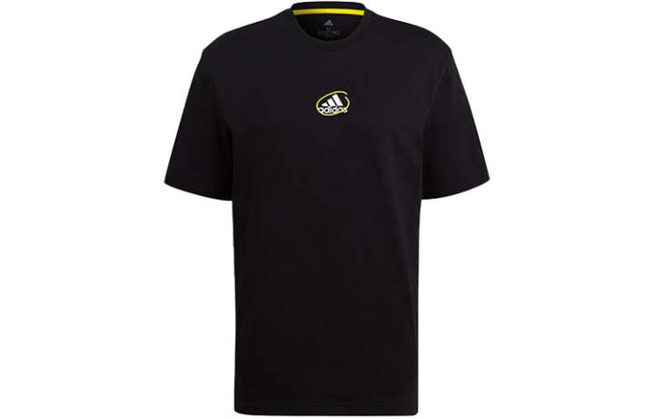 Adidas Adidas SCRIBBLE T Shirts Men's Black Crew Neck Moderate Straight Fit